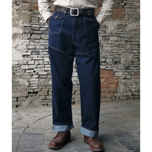 1879 Model Charles A. Jones Denim Railroad Work Trousers Size XXL W35 Annual Rin